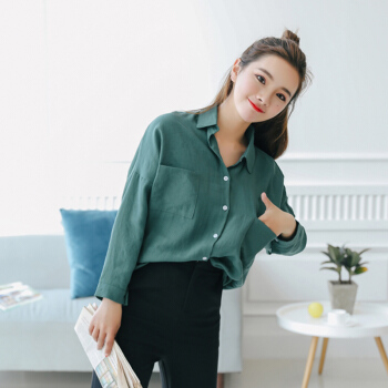 LAXJOY 朗悦 新款学生长袖衬衣BF宽松上衣外套 LWCC187237