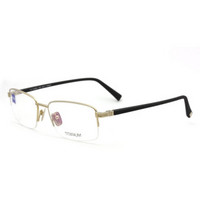 蔡司眼镜（Zeiss Eyewear）男女款 半框金色镜框黑色镜腿眼镜框眼镜架 ZS-40005A-F019 54MM