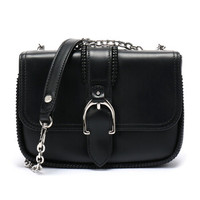 LONGCHAMP 珑骧 女士黑色牛皮单肩斜挎包 10022 930 001
