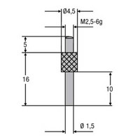 德国派尔沙（PREISSER）0710 265 细圆柱形钢测头  钢制