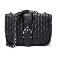 LONGCHAMP 珑骧 女士黑色羊皮单肩斜挎包 10022 941 001