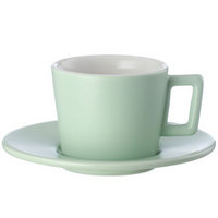 LOOKYAMI 马卡龙咖啡杯碟套装简约陶瓷咖啡杯子欧式杯纯色咖啡套具 200cc浅绿