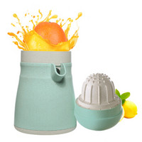 美之扣 橙汁榨汁机手动压橙子器 简易迷你炸果汁杯 小型家用水果柠檬榨汁器 绿色