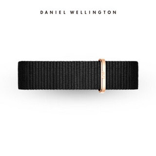 Daniel Wellington DanielWellington）DW表带14mm黑色尼龙玫瑰金针扣女款DW00200178适用于32mm表盘系列