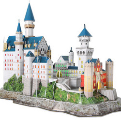 乐立方（CubicFun）拼装玩具模型立体拼图拼装模型3d拼图DIY拼插积木建筑模型带灯德国新天鹅城堡 L174-2h