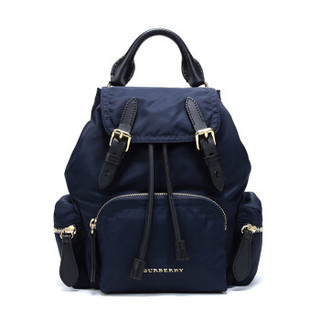 BURBERRY 博柏利 女士The Rucksack -系列墨蓝色混纺小号斜背式军旅背包 40759731