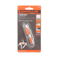 钢盾 SHEFFIELD S067215 不锈钢多功能美工刀户外野营登山折叠刀螺丝锥起子刀 不锈钢多功能刀