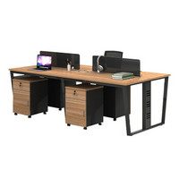 洛克菲勒职员办公桌现代简约职员桌办公桌工作位屏风位四人位含柜