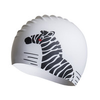 弈姿泳帽 女 防水护耳硅胶游泳帽 长发不勒头舒适成人游泳帽 Ezi20110 斑马 均码