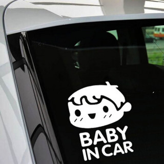 车动力 车用儿童警示车贴 宝宝车贴 宝贝反光车贴 BABY in car