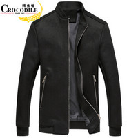 鳄鱼恤（CROCODILE）夹克 男士新款时尚休闲夹克外套男 037JK1807 黑色 L