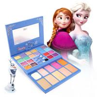 迪士尼Disney 儿童化妆品玩具公主彩妆盘套装 安全水洗化妆品 女孩过家家玩具 冰雪奇缘公主笔记本化妆盒