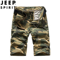 吉普 JEEP 短裤男 2019夏季新品休闲迷彩舒适中裤男青年潮流七分裤男 RSC0248 军色 30