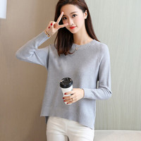 LAXJOY 朗悦 LWYC188245 针织衫女新款韩版套头毛衣纯色打底衫 LWYC188245