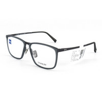 ZEISS蔡司镜架 光学近视眼镜架 男女款板材+钛商务休闲眼镜框全框 ZS-85001-F022深灰框黑色腿55mm