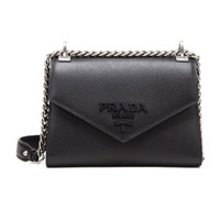 PRADA 普拉达 女士Monochrome系列 黑色1牛皮单肩包链条包 1BD127 2ERX F0632 V OOO