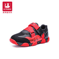 奥特曼童鞋 新款防滑男童运动鞋 A10131 黑红 26码