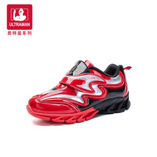 奥特曼儿童运动鞋 新款防滑男童鞋 A10051 红黑 35码