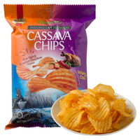 印尼进口 啪啪通（Papatonk） 波浪形木薯脆片 火辣烤鸡味 办公休闲零食 110g