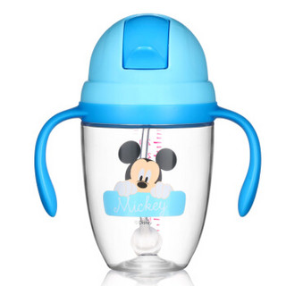 迪士尼（Disney）宝宝学饮杯Tritan吸管杯儿童水杯子防漏带手柄水壶 370ML