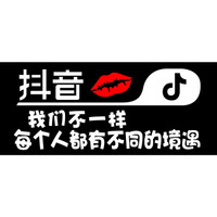 车动力 抖音车贴汽车贴纸反光贴文字 抖音同款汽车用品车贴纸 单行字:我们不一样 抖音车贴