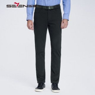 柒牌（SEVEN）休闲裤 时尚商务修身直筒纯色裤子男青年 115S80080 黑色 37