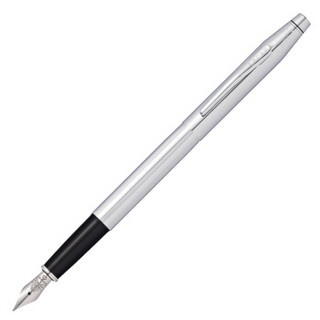 CROSS 高仕 钢笔/签字笔金属笔杆 商务办公礼品墨水笔 经典系列 亮铬白夹