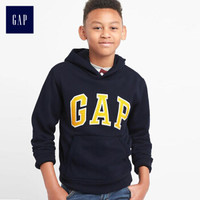 Gap旗舰店 童装男童中大童时尚舒适休闲连帽套头卫衣 869631 藏青色110cm(XS)