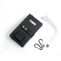 陆战旅 LS28 超薄太阳能充电宝 时尚钱包款设计 充电器移动电源安卓手机充电板快充 黑色