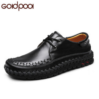 GOLDPOOL 高尔普 时尚手工正装商务休闲皮鞋男 18040GEP60071 黑色 43