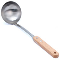 拜杰（Baijie）多功能家用厨房烹饪锅具用品 长柄加深优质不锈钢 大汤勺 粥勺 火锅汤勺 CP-158