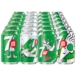 7UP 七喜 柠檬味 汽水碳酸饮料 330ml*24罐 *2件