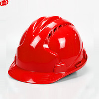 谋福 9180 高强度ABS透气 安全帽工程帽 防砸抗冲击建筑防砸安全帽 (三筋透气ABS安全帽 中国红)