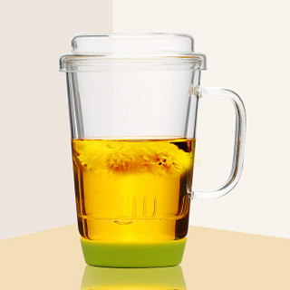 束氏 茶杯玻璃杯功夫茶杯茶水分离杯小水杯泡茶杯-清悦 450ML