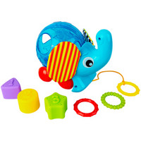 派高乐（Playgro）儿童玩具 宝宝学步手抓推拉玩具 二合一多玩法可拆卸小象艾力积木拉拉车 适合1~3岁宝宝
