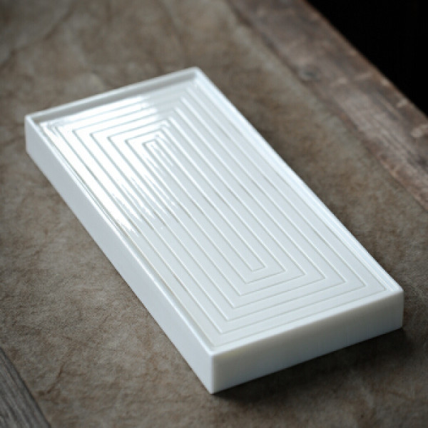 ceramics 非遗大师茶盘陈德强老师手工制作陶瓷茶盘高端羊脂玉茶具