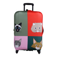 LOQI行李箱保护套 防水防雨防尘耐磨 时尚旅行拉杆箱保护套 艺术系列 新宠物猫 M码 适用于23-26英寸行李箱
