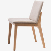 伯力斯 椅子 实木餐椅餐厅日式靠背椅 棉麻布艺现代简约休闲椅MD-0182