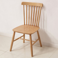 中伟实木餐椅子北欧风格温莎椅餐桌凳子现代简约靠背椅470*480*860原木色
