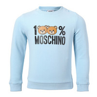 MOSCHINO KIDS 莫斯奇诺 奢侈品童装 男童淡蓝色混纺长袖小熊印花运动衫 MTF00T LDA03 40140 3A