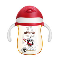 恩尼诺（aneno） 宝宝学饮水杯吸管杯 儿童水杯子防漏带手柄PPSU水壶 企鹅 红色240ml