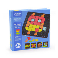 弥鹿（MiDeer）儿童益智玩具 宝宝大块几何款拼画钉钉乐木质拼板游戏 马赛克拼画-几何款