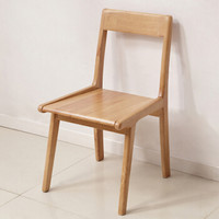 中伟实木餐椅子北欧风格餐桌凳子现代简约靠背椅430*500*770原木色