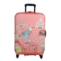 LOQI行李箱保护套 防水防雨防尘耐磨 时尚旅行拉杆箱保护套 艺术系列 巴黎 S码 适用于19-22英寸行李箱