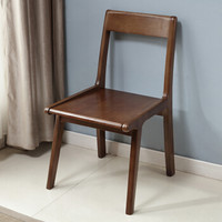 中伟实木餐椅子北欧风格餐桌凳子现代简约靠背椅430*500*770胡桃色