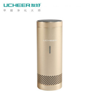 友好（UCHEER）空气净化器 智能车载空气净化器除异味除甲醛 汽车净化除味去烟 V1 土豪金