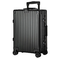 HANKE 汉客 24英寸铝镁合金拉杆箱铝框行李箱金属旅行箱子配密码锁  H9996 黑色