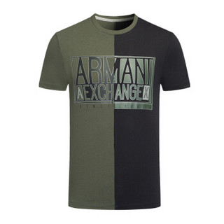ARMANI EXCHANGE阿玛尼奢侈品男士短袖针织T恤衫6ZZTAN-ZJH4Z BLKGRN-4826 M