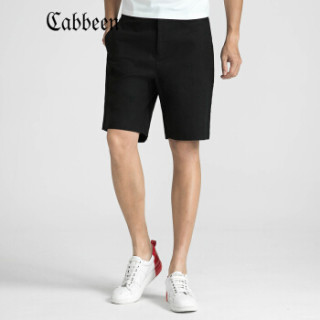 CABBEEN 卡宾 男装黑色宽松吊裆休闲短裤个性青年中脚裤春夏潮Y 3182128509