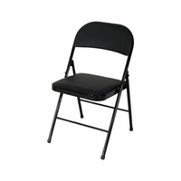 鲸伦（KINGRUNNING）家用电脑折叠椅 靠背椅 折叠凳 简约会议室培训办公椅 陪护椅 休闲椅  经典黑 折叠椅